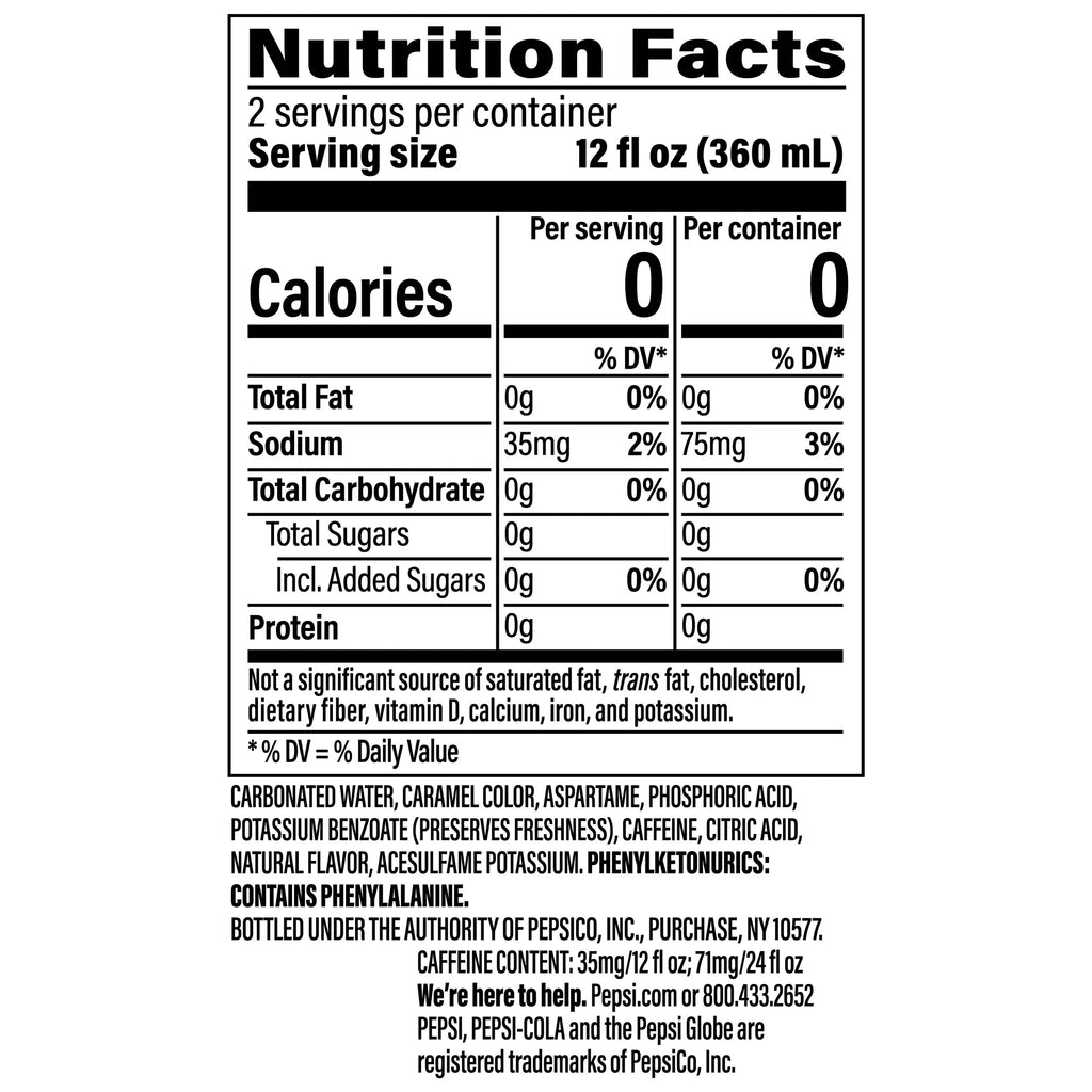 24 fl oz 6 Pack Diet Pepsi Cola Soda Pop G358384