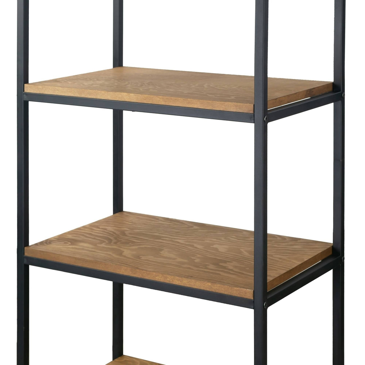 Brown Pine Wood Display Shelf Bookcase with Drawer R4449