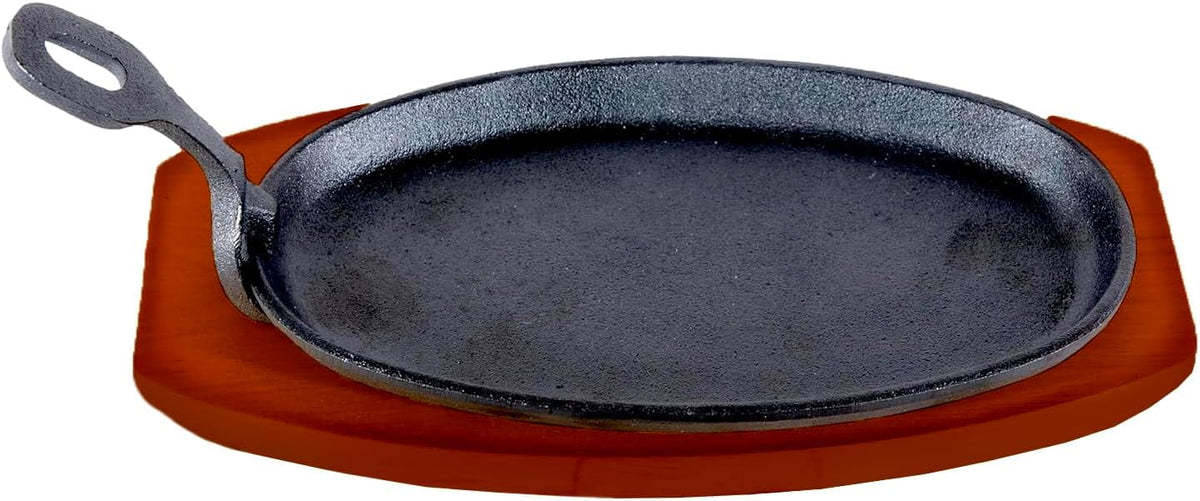 Cast Iron Steak Plate with Wooden Holder D285
