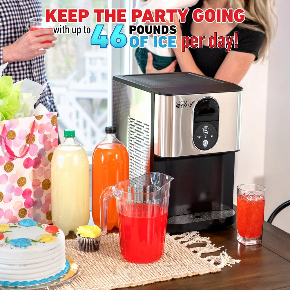 Self Dispensing Nugget Ice Maker Countertop 46LB Per Day O921
