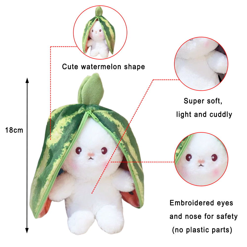 Reversible Watermelon Bunny Plush Stuffed Animal U88116