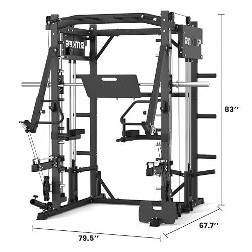 Smith Machine with Adjustable Weight Bench and Pulley System S414