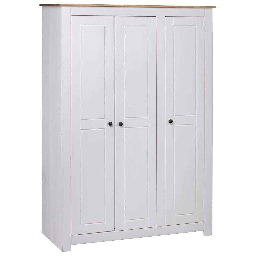White 3-Door Pine Wardrobe R77563