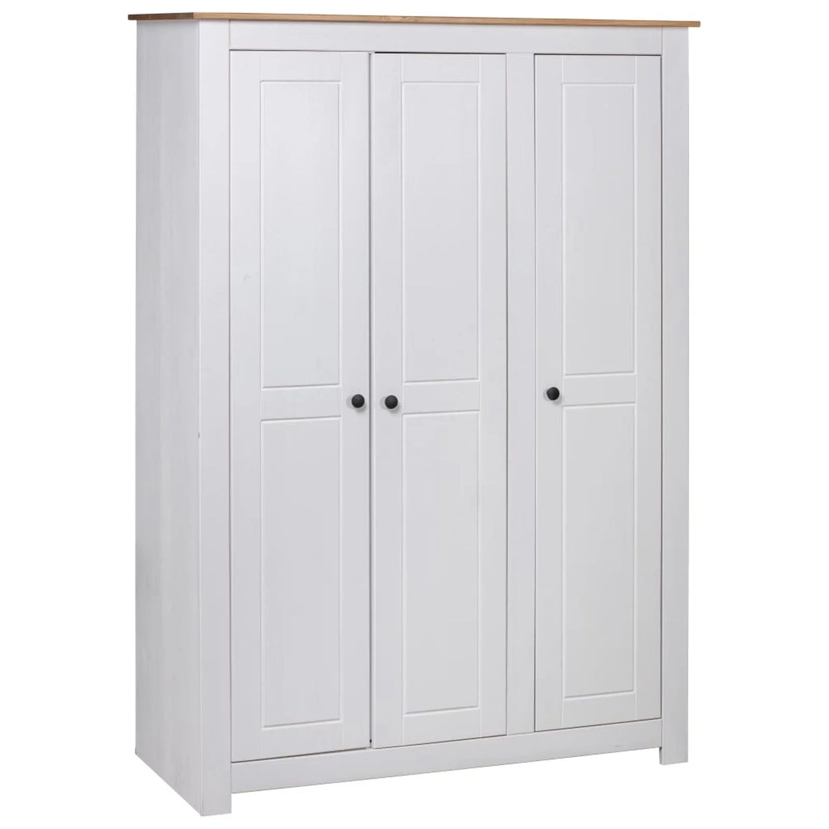 White 3-Door Pine Wardrobe R77563
