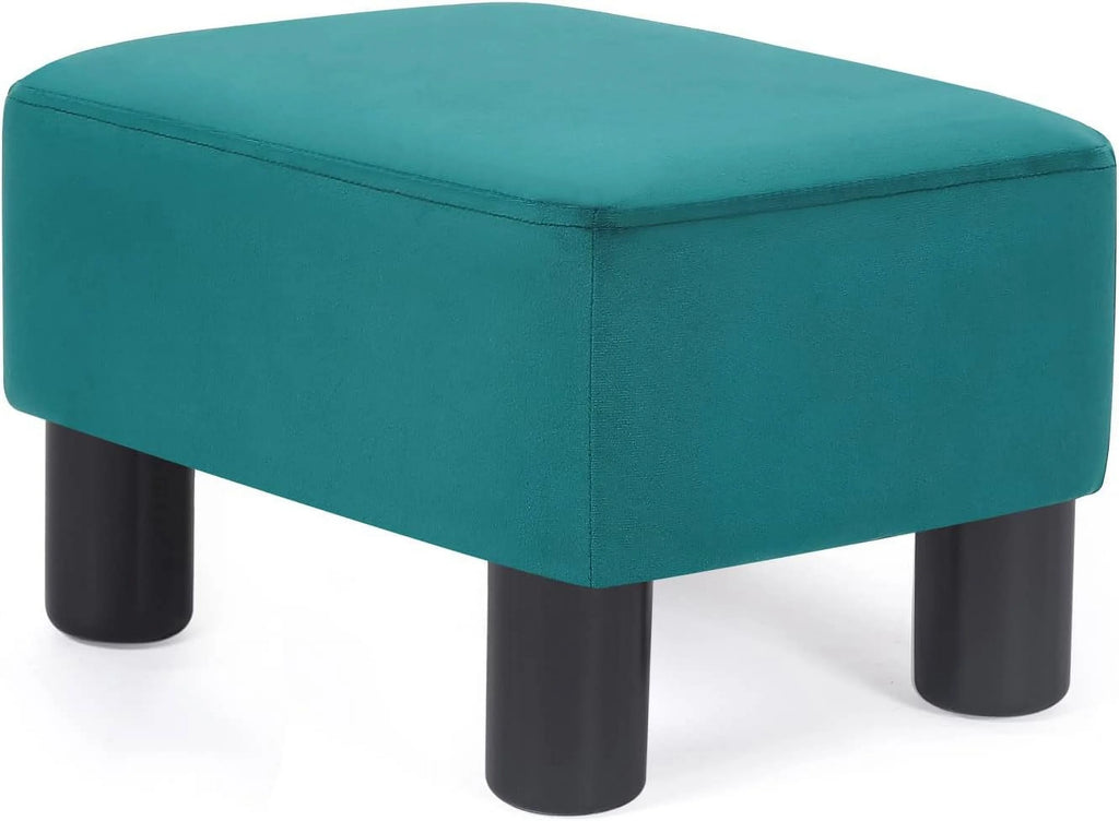 Blue Small Rectangular Fabric Ottoman F292