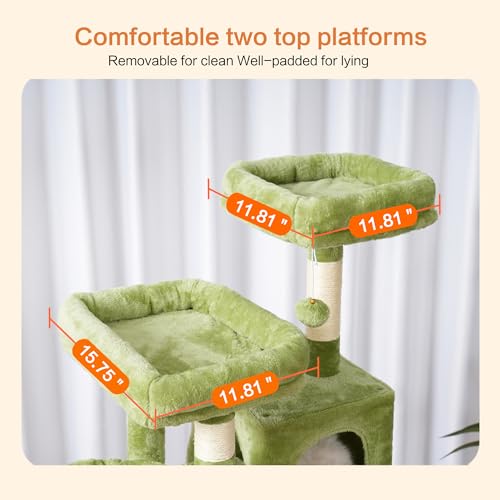 56 inches Smoky Gray Cat Tree with Scratching Posts E193144
