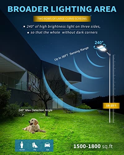 1000W Solar Street Light Outdoor Waterproof 80000LM LED Lamp with Motion Sensor and Remote Control B2342