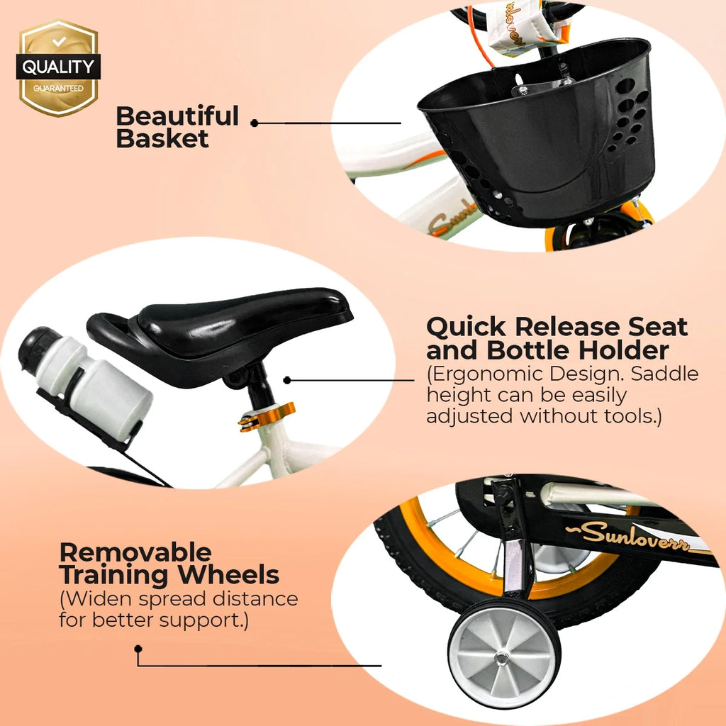 12 Inch Kids Bike with Training Wheels & Basket B209