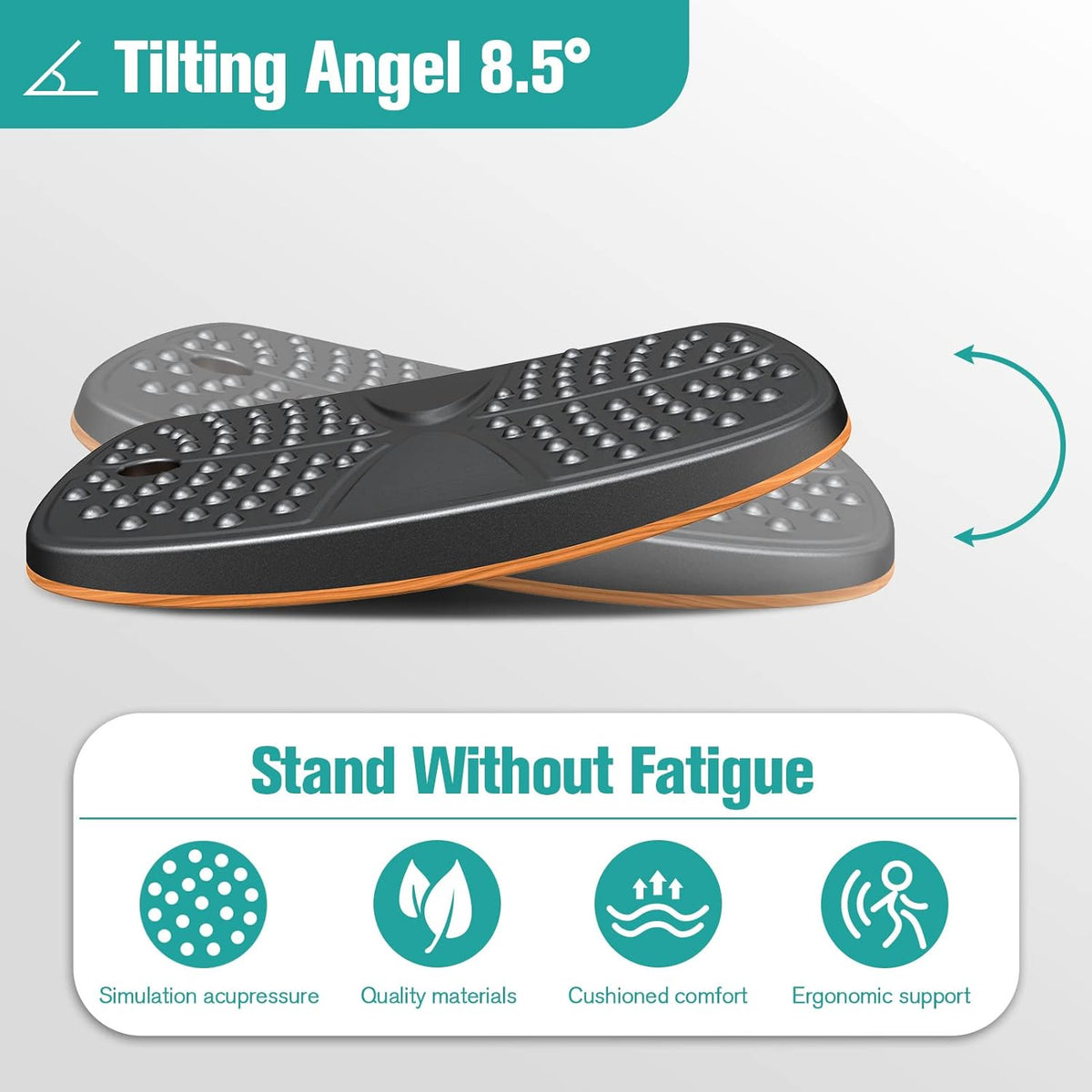 Black Pack of 2 Balance Board Mat U26579