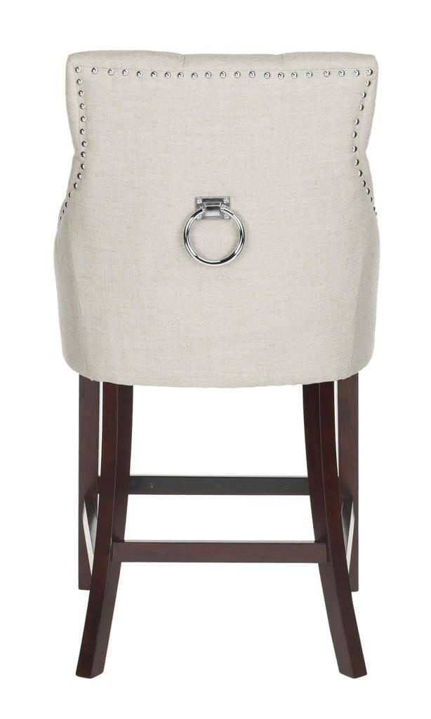 Light Grey Tufted Wing Back Counter Stool H21246