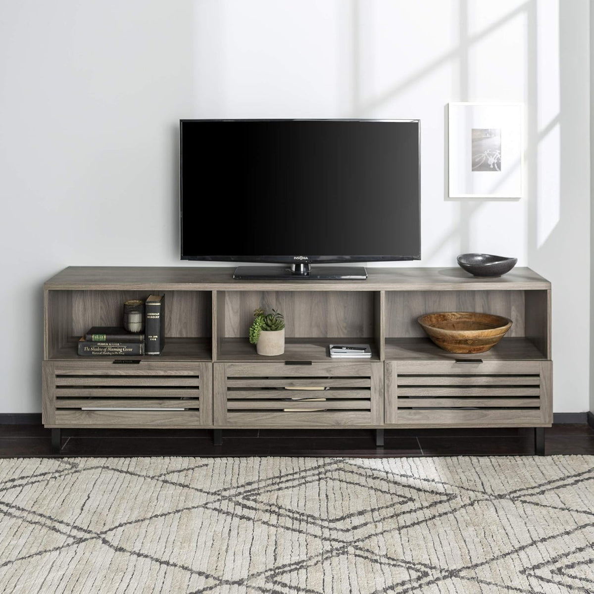 58 Inch Graphite Wood TV Stand S884032