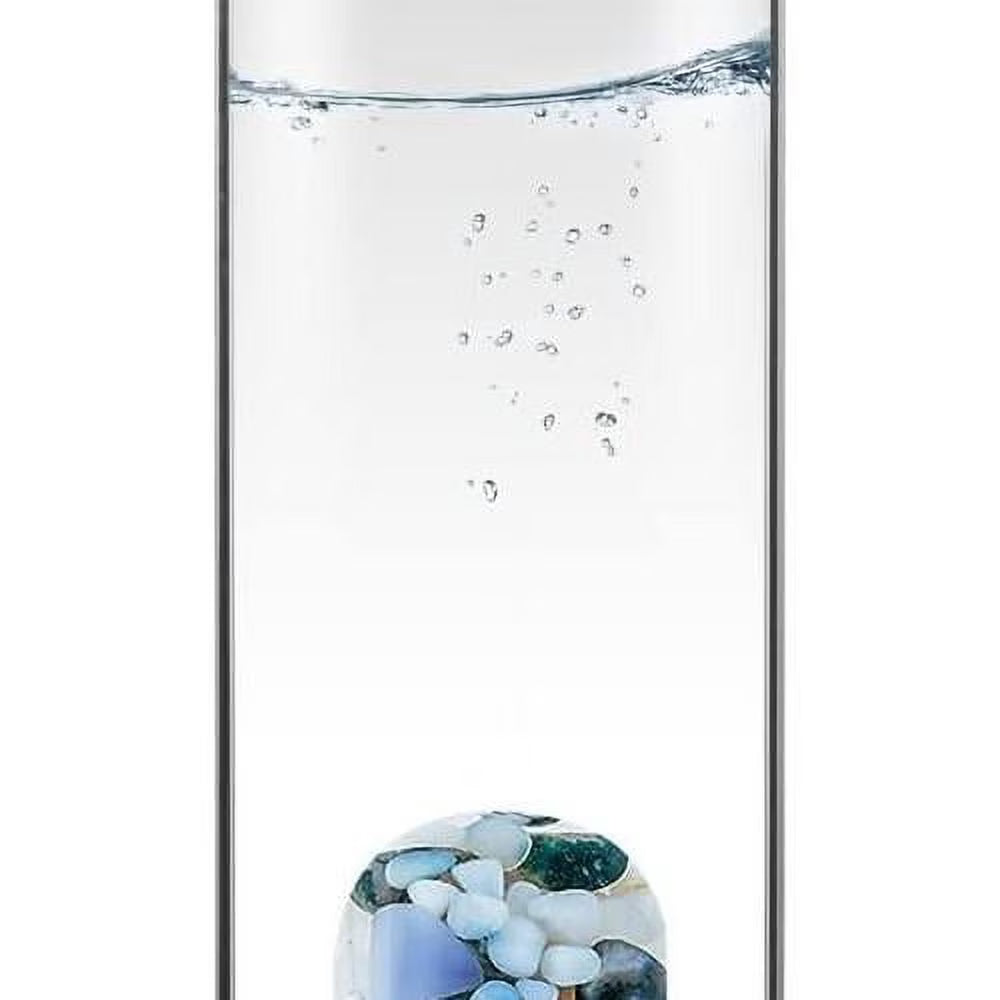 Crystal Water Bottle With Chalcedony, Moss Agate & Milk Opal R988