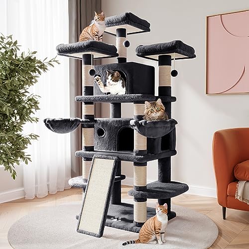 Beige Multi-Level Cat Tree with Condo Z3922