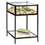 Black Iron Square Terrarium End Table with Reinforced Glass I8543