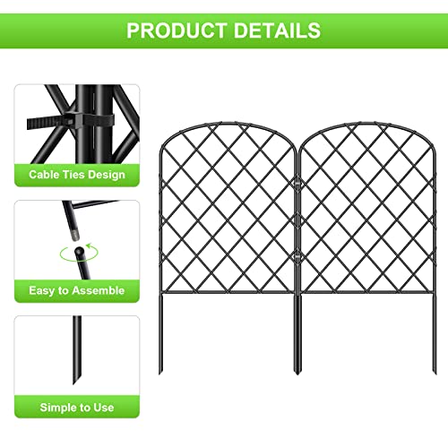 10 Pack Rustproof Metal Wire Decorative Garden Fence Y6346