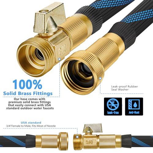 50 ft Heavy Duty Flexible Lightweight Kink-free Rubber Garden Hose P3581