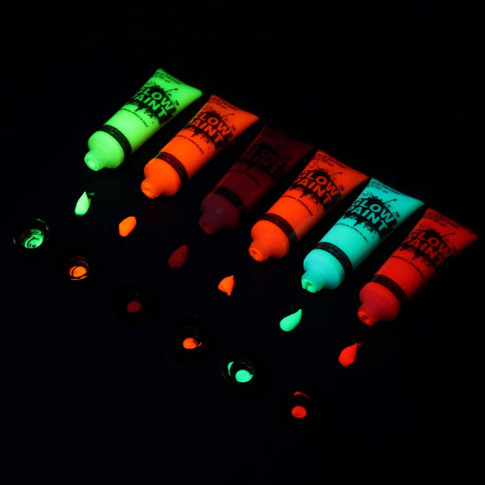 24 Tubes Glow in the Dark Face & Body Paint R4539