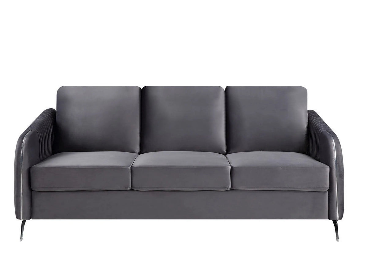 Gray Velvet Living Room Set X34345