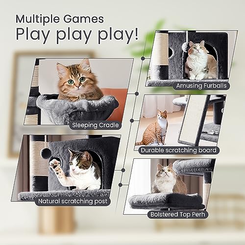Beige Multi-Level Cat Tree with Condo Z3922