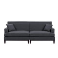 Grey Upholstered Sofa with Wooden Legs S676