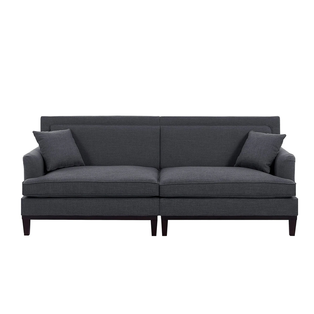 Grey Upholstered Sofa with Wooden Legs S676