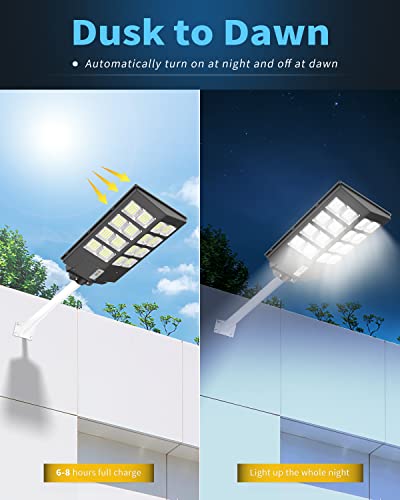 1000W Solar Street Light Outdoor Waterproof 80000LM LED Lamp with Motion Sensor and Remote Control B2342