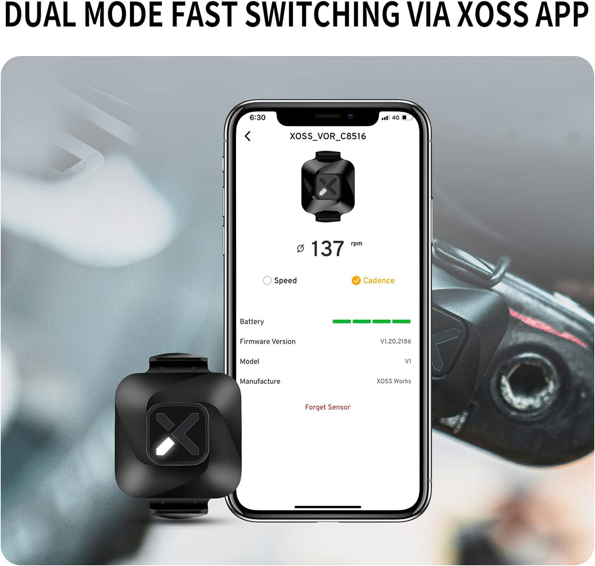 Cadence and Speed Sensor Wireless IPX7 Waterproof Bike Sensor 2 Pack L343