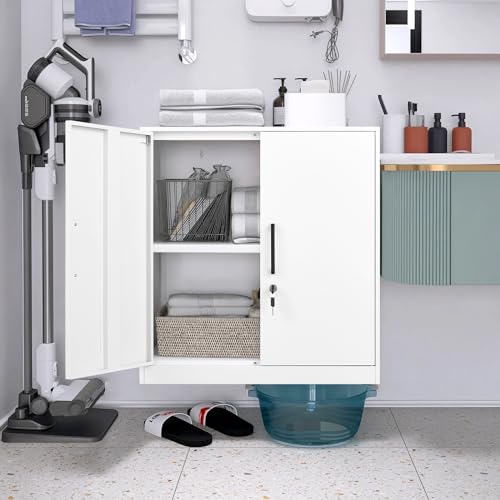 Metal Wall Cabinet with Doors and Adjustable Shelf E170682
