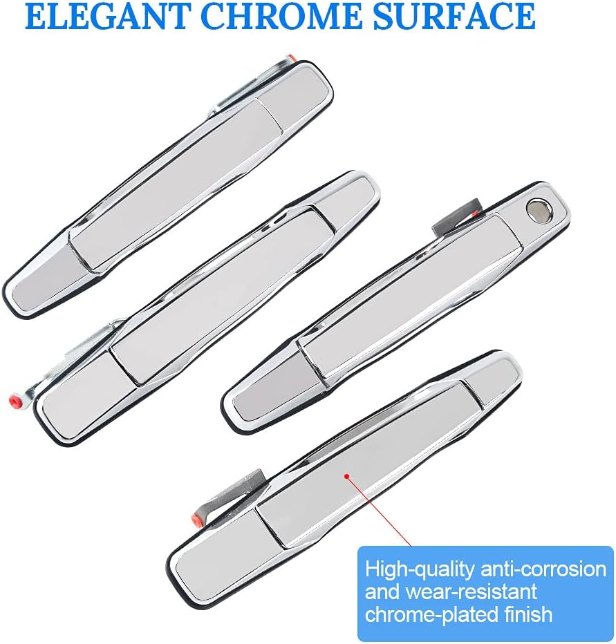 Exterior Chrome Door Handle 4Pcs Front & Rear Driver & Passenger Side J58839
