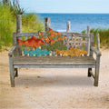 Quilted Coastal Fish Loveseat Rustic Bench R8466