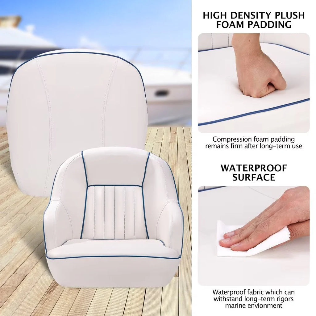 White/Red Pontoon Boat Captains Bucket Seat U320755