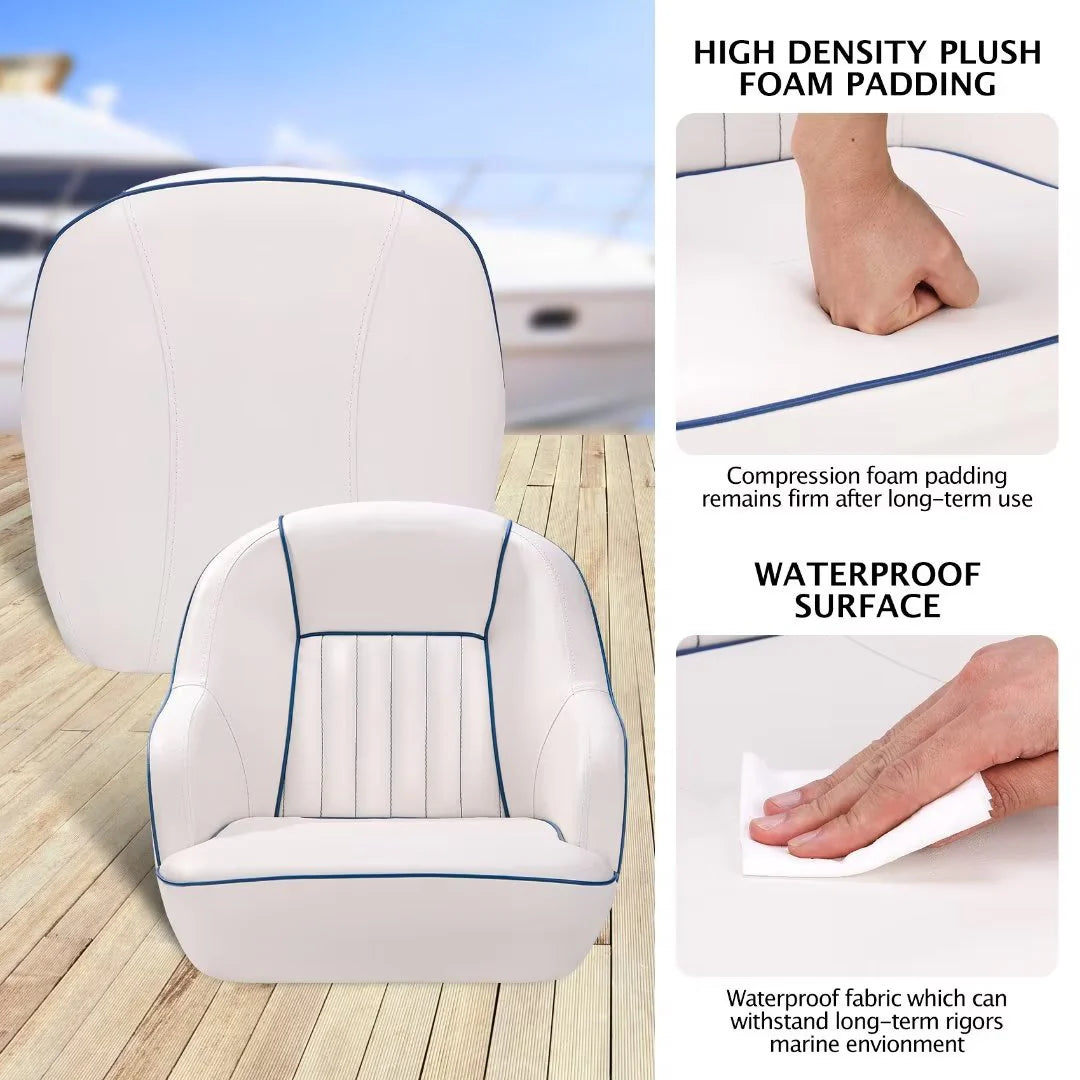 White/Red Pontoon Boat Captains Bucket Seat U320755