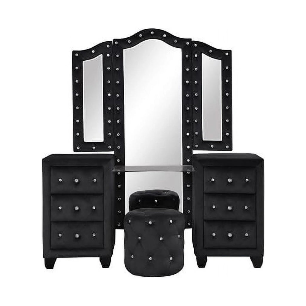 Black 5 Pc Wood Bedroom Set E68036
