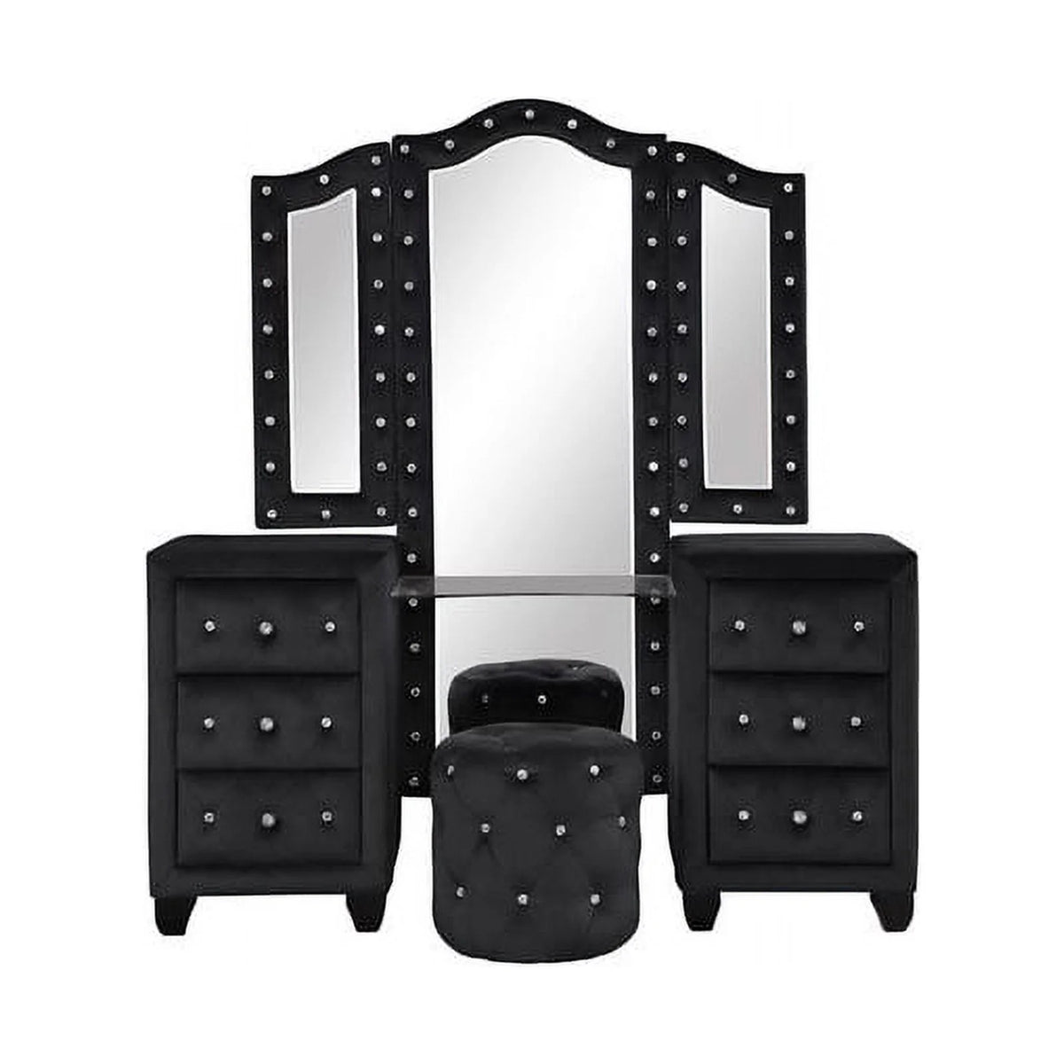 Black 5 Pc Wood Bedroom Set E68036