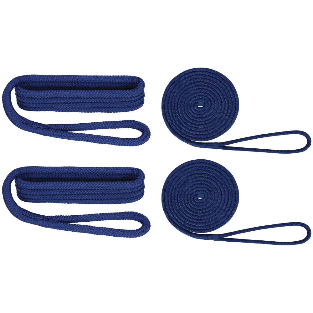 1/2" Blue Double Braid Nylon Dockside Rope Value Pack W835