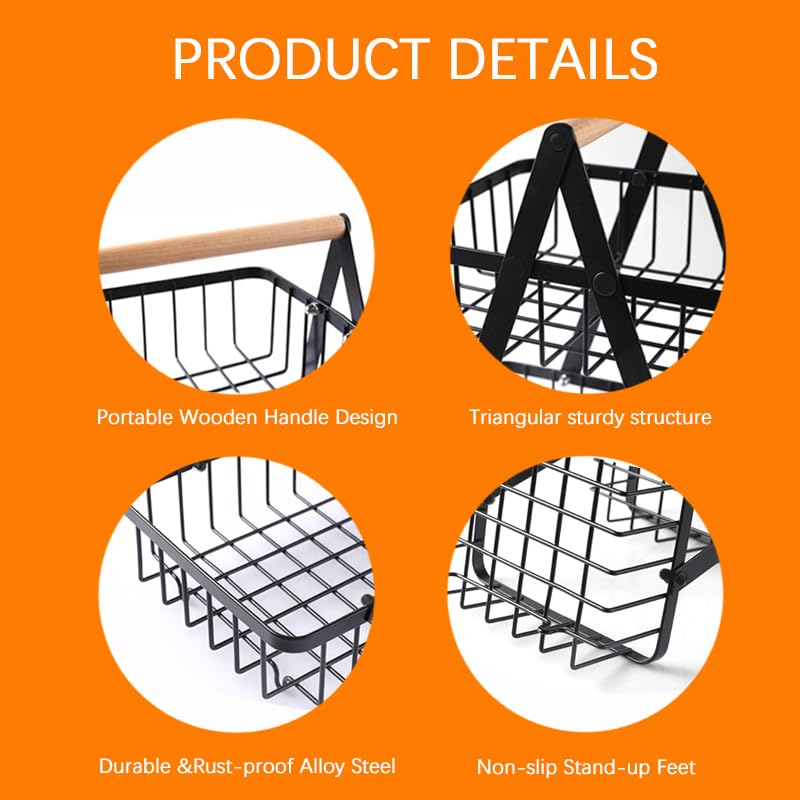 3 Tier Detachable Metal Rectangle Fruit Basket G283