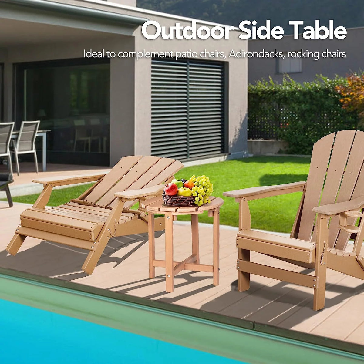 White HDPE Outdoor Side Table D955