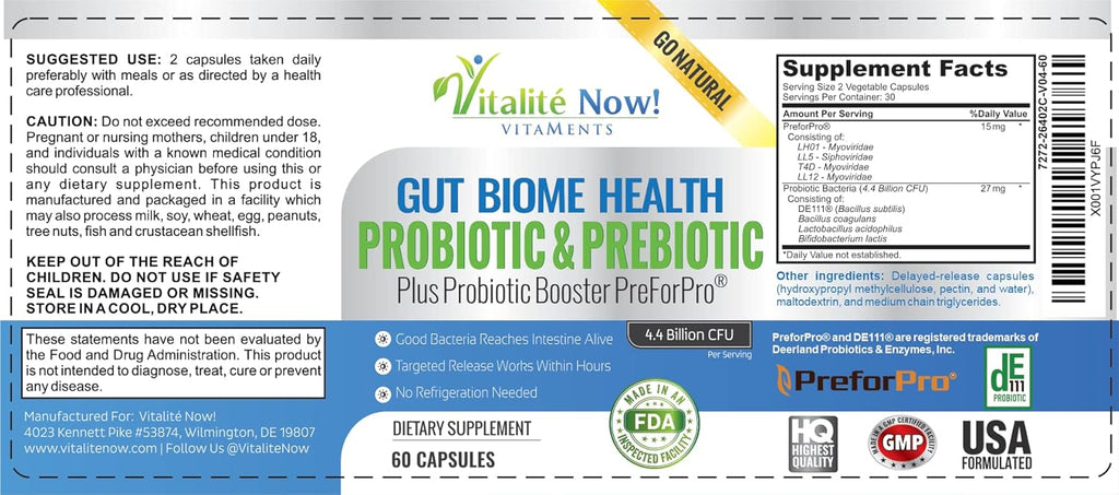 Probiotic plus Prebiotic - 4.4 Bn CFU - Bacillus Subtilis I5249