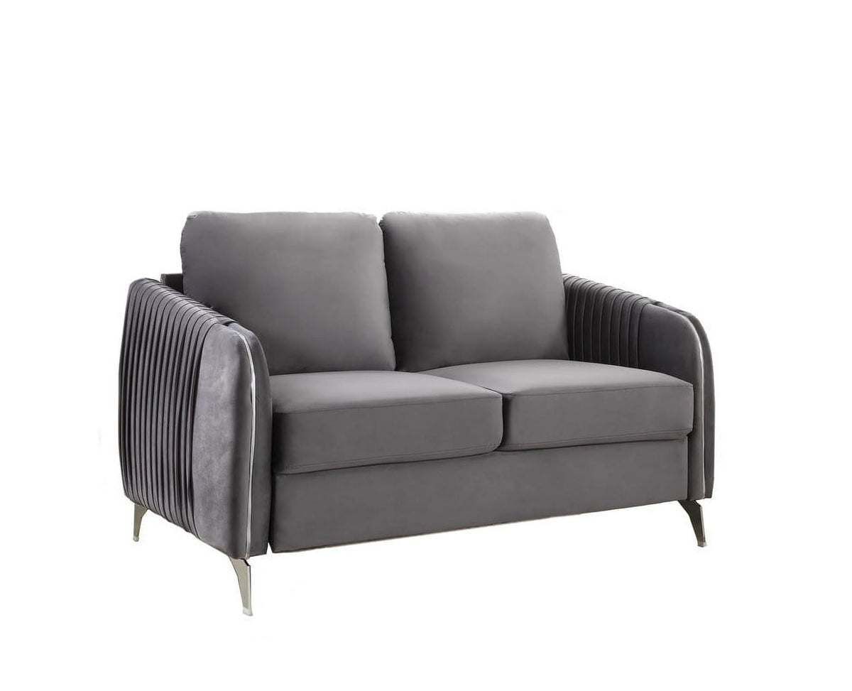 Gray Velvet Living Room Set X34345