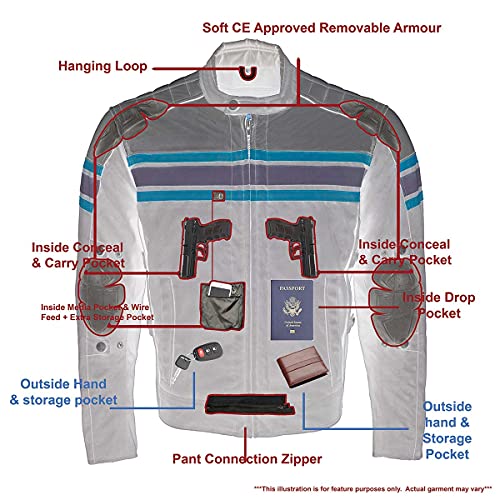 Burnt Orange Leather and Textile Armored Motorcycle Jacket X40925