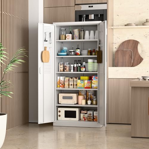 Black Metal Storage Cabinet with Pegboard H629728
