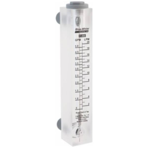 Blue and White 1 - 10 GPM Flow Meter; 3/4x22 MPT V612