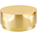Gold Stainless Steel Drum Coffee Table V9085