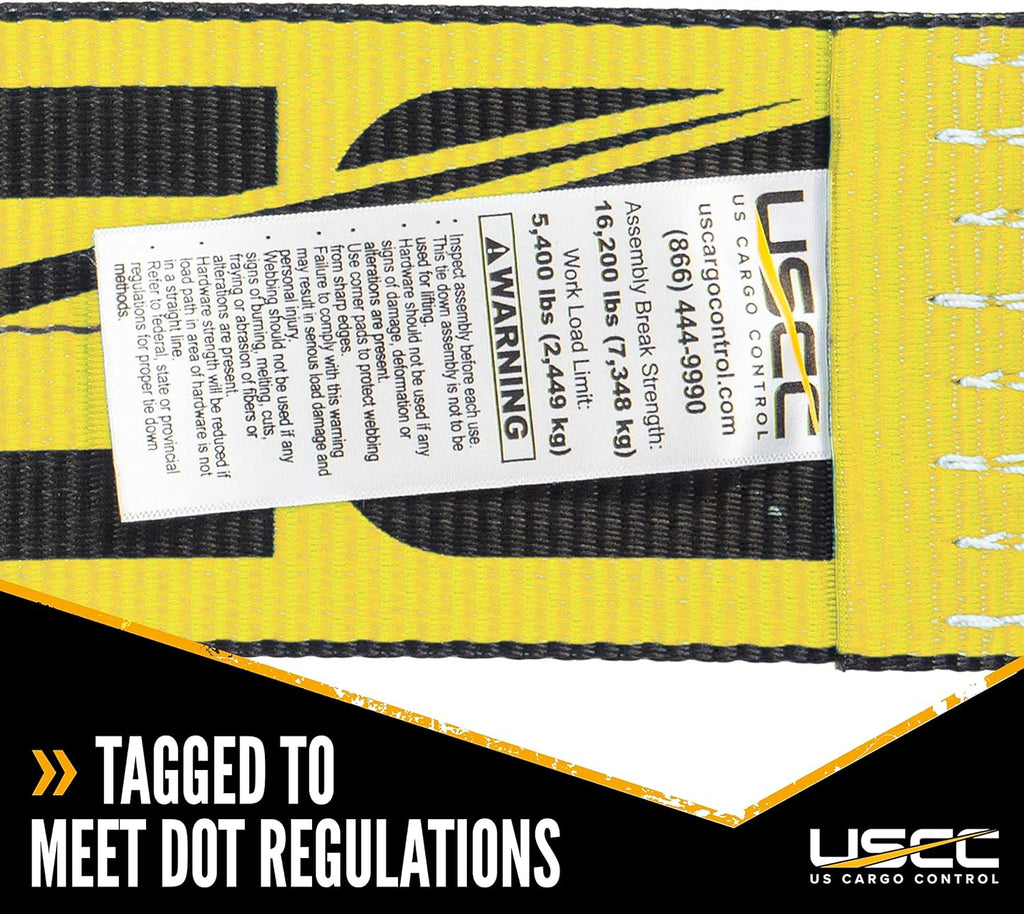 Yellow Fixed End Ratchet Straps H8441