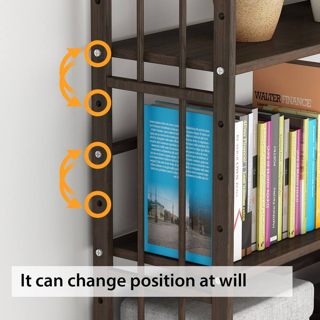Solid Wood Etagere Bookcase Bookshelf V642522