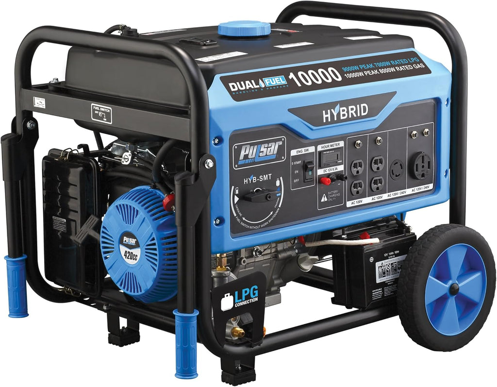 Portable Dual Fuel Generator 10000 Peak Watts Black B68572