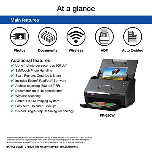 Black Wireless Photo and Document Scanning System F7624