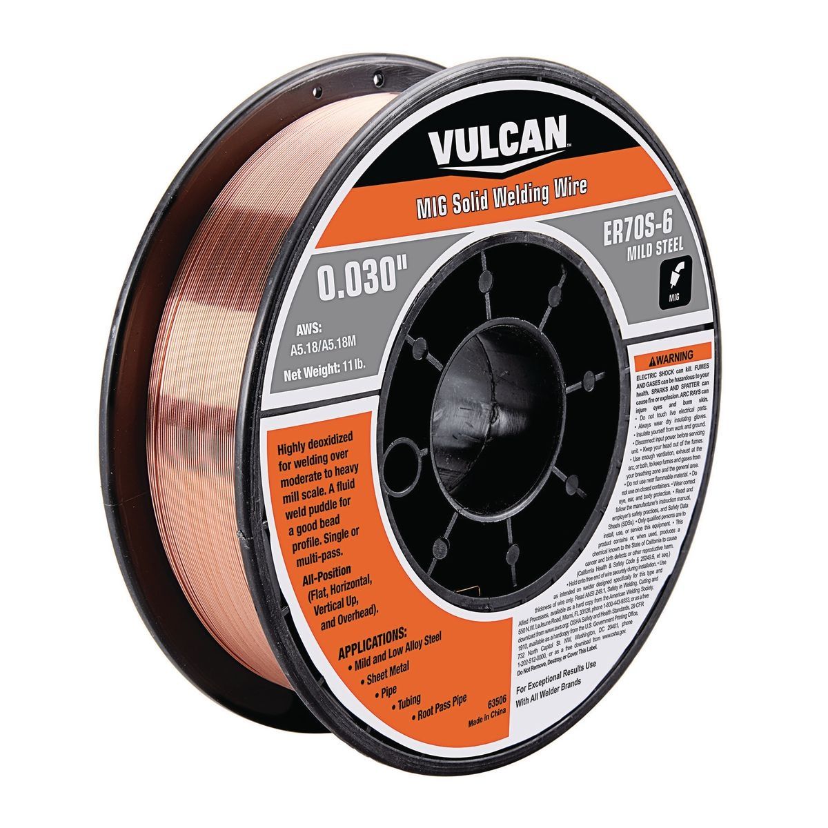 0.030 in. ER70S-6 MIG Solid Welding Wire 11 lb. Roll I374686