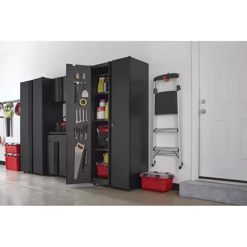 Black 24-Gauge Steel Freestanding Garage Cabinet M890544