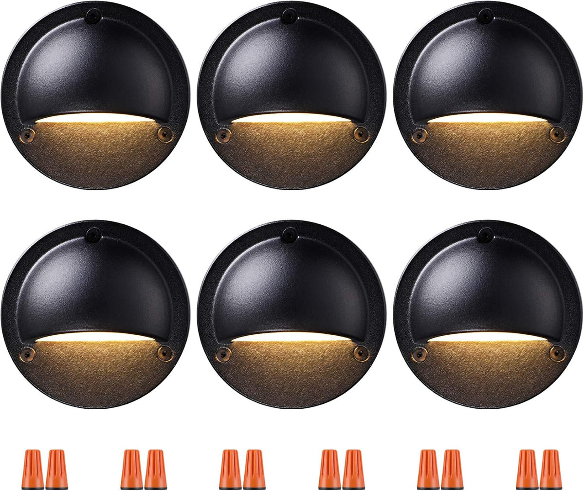 2.3W LED Low Voltage Deck Light, Die-cast Aluminum, 3000K Warm White, Pack of 6 A407465